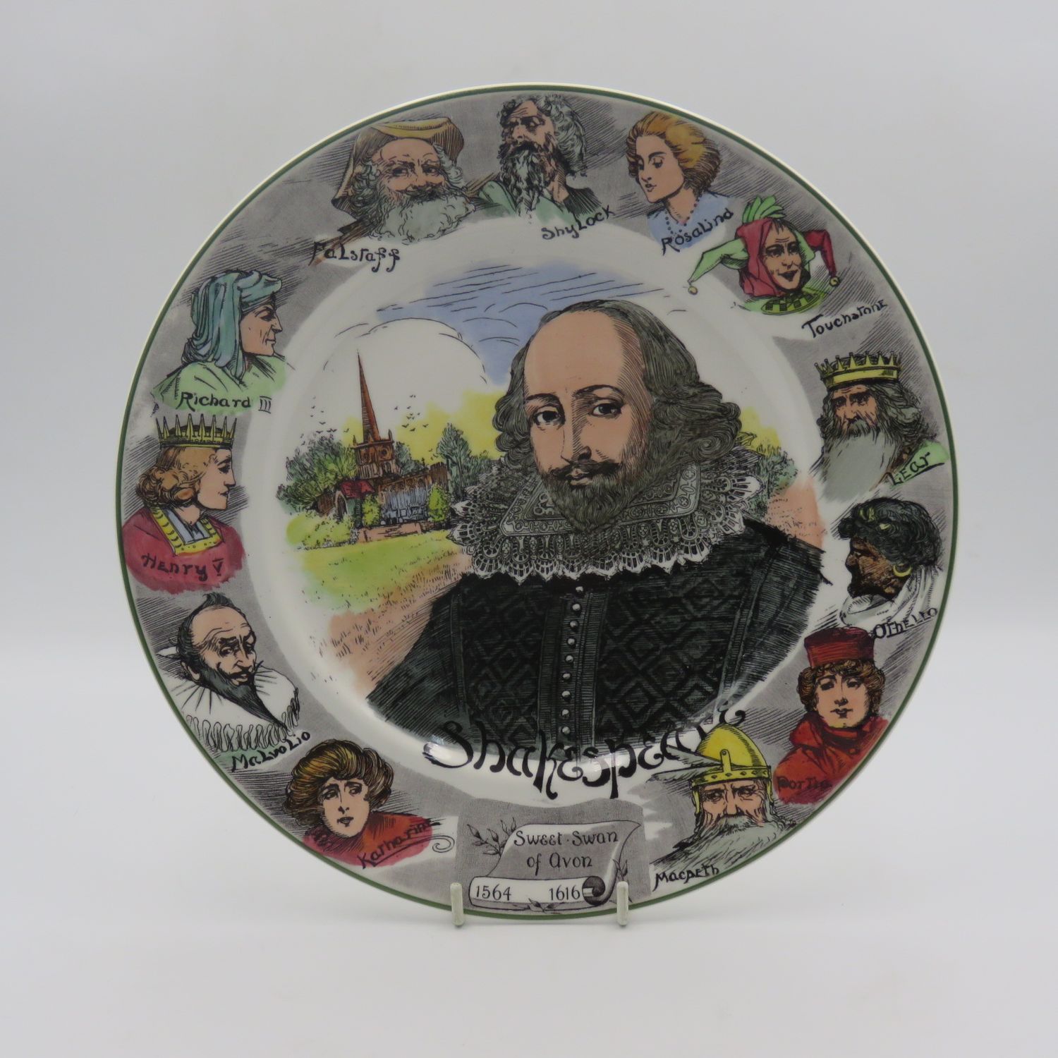 Royal Doulton Shakespeare characters plate - Sweet Swan of Avon 1564 - 1616