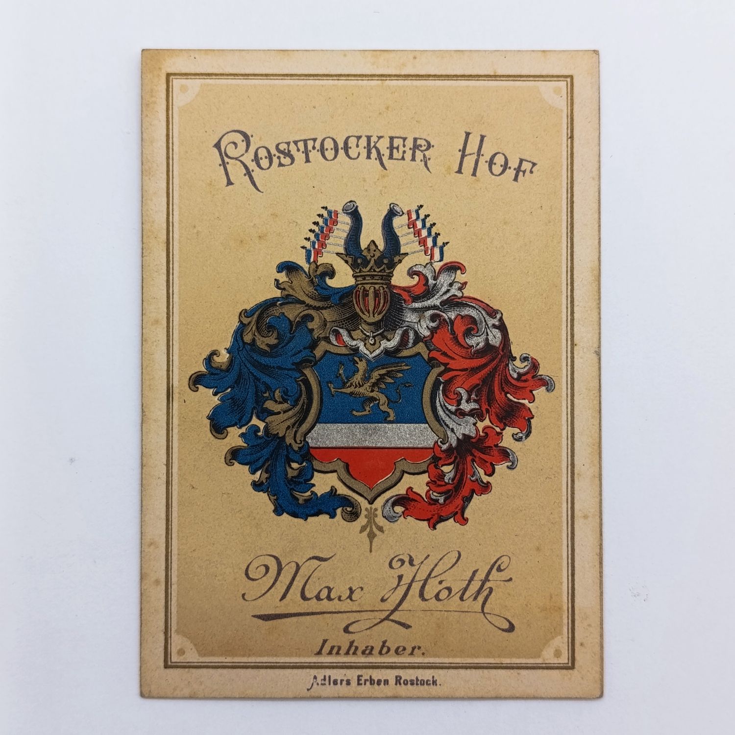1891 Wedding reception card for Emile Marsman &amp; Max Peeck with menu - Germany