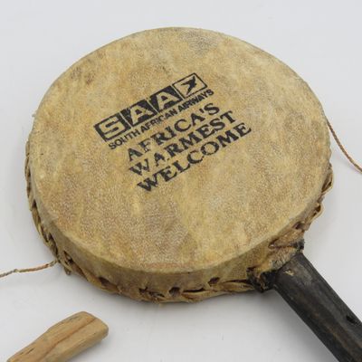 Vintage SA Airways advertising rattle drum