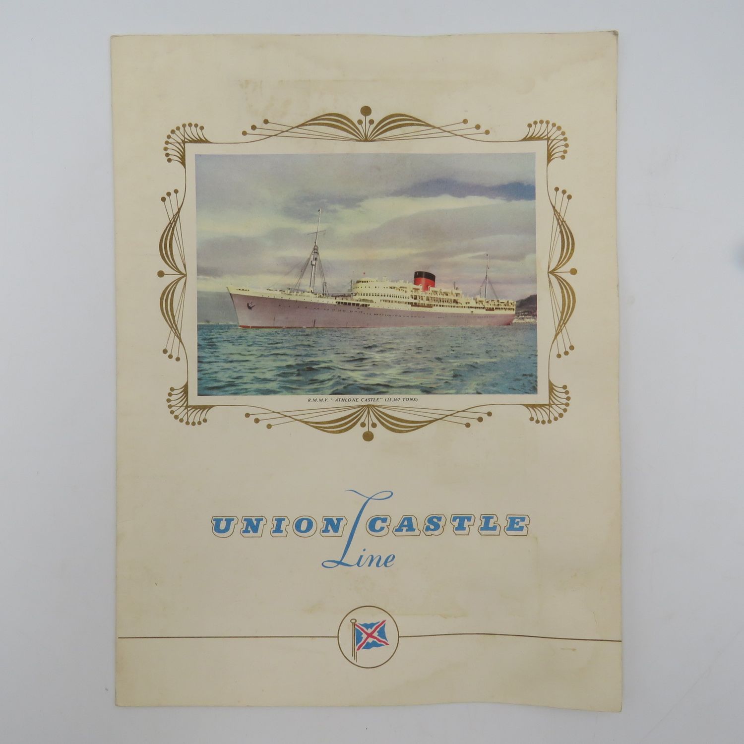 Union-Castle RMMV Athlone Castle Farewell dinner menu Wednesday 6 September 1961