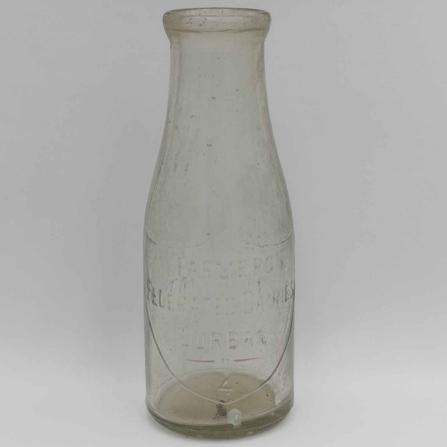 Vintage Farmers Federated Diaries Durban glass milk bottle