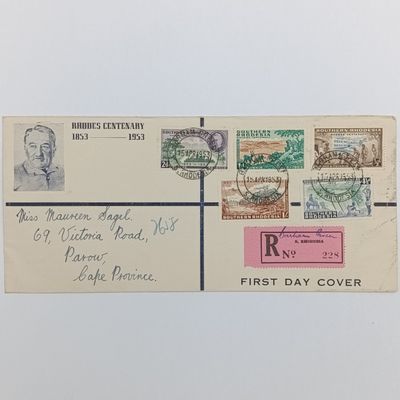 Southern Rhodesia SACC 73-77 on Rhodes Centenary FDC