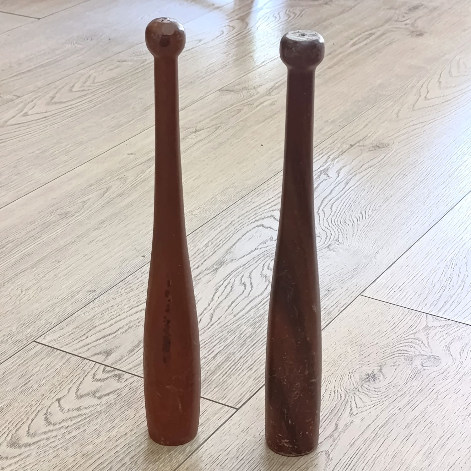 Pair of Vintage wooden juggling pins