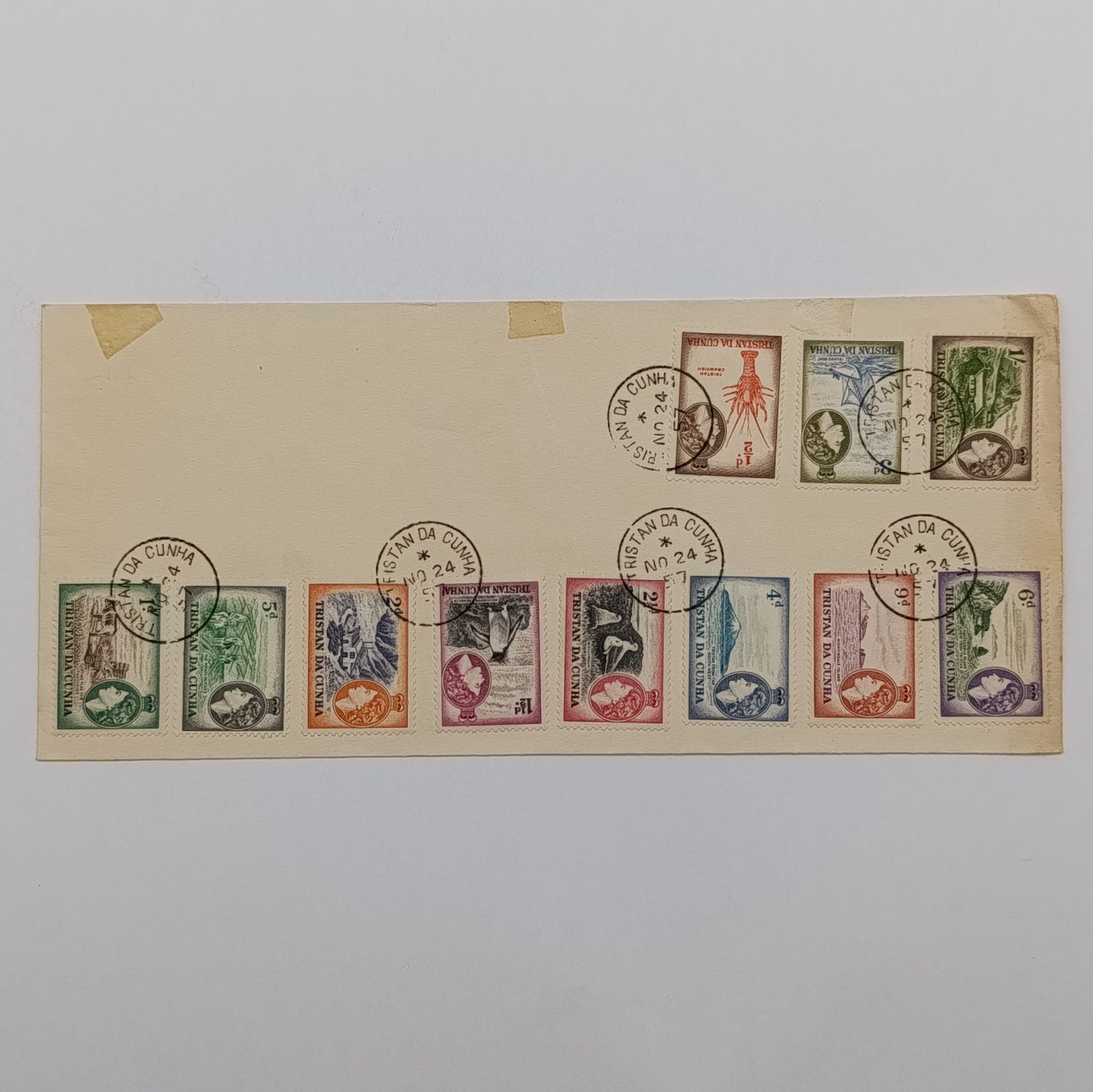 Tristan da Cunha set with SG 14 to 24 cancelled 24 Nov 1957 - on cover