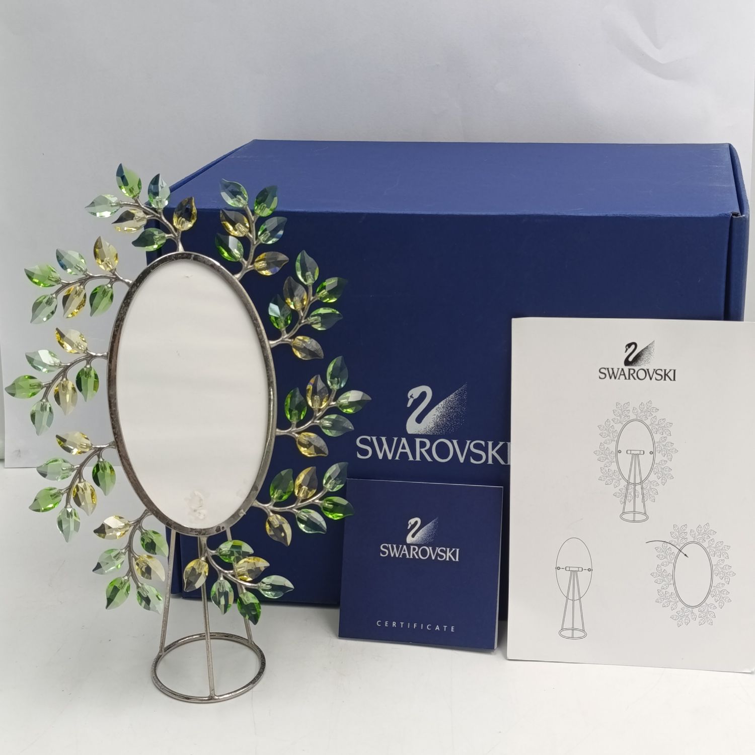 Swarovski Oval picture frame with Yasmine Hurel leaf design - in box