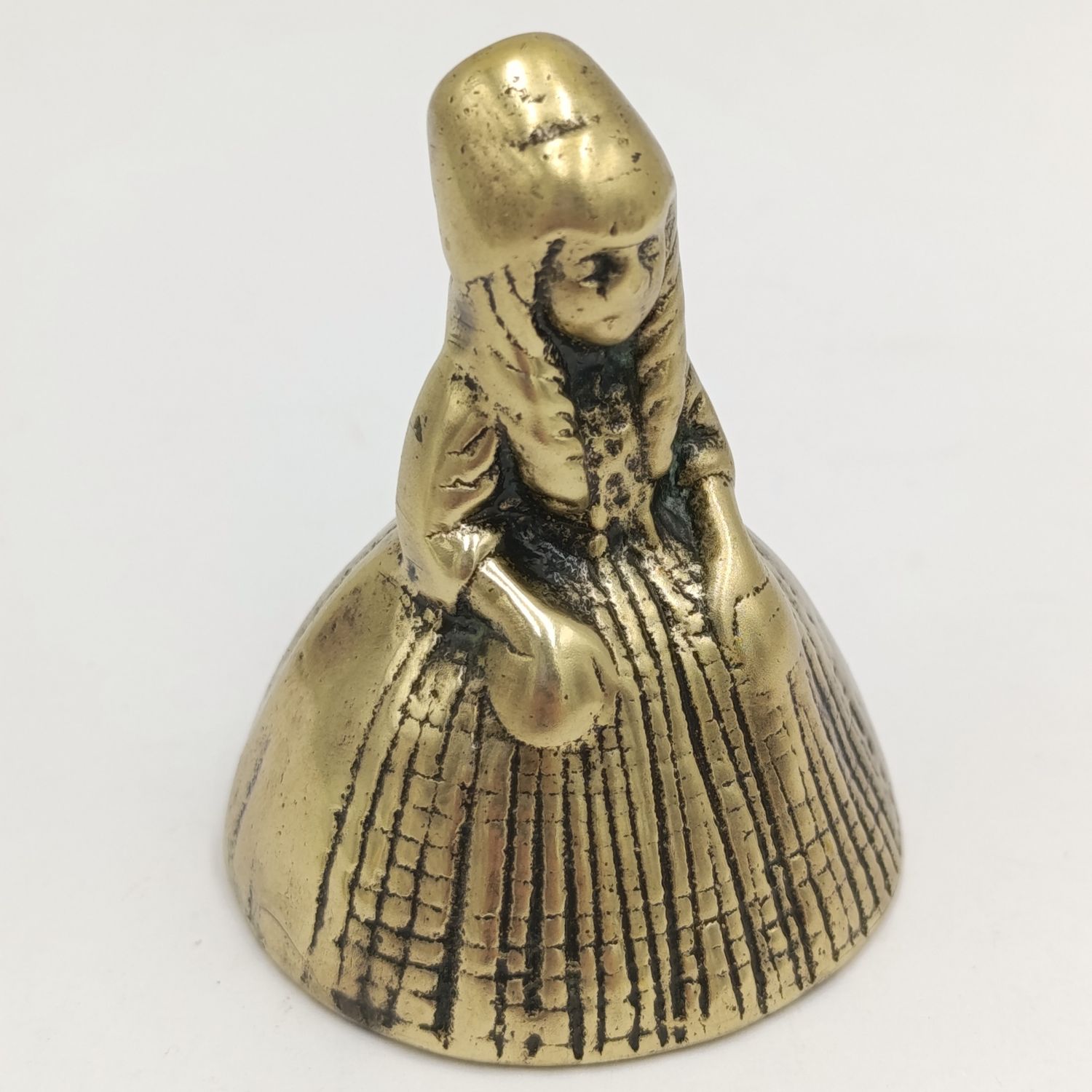 Vintage Brass Bell Lady with dress