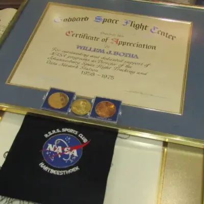 Items that belonged to Willem J Botha, Principal of SA Space-Flight tracking and data - 1960`s