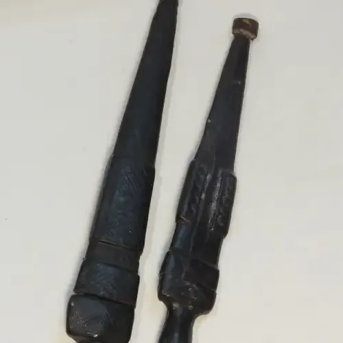 Southern Algeria Tuareg daggers - Original Leather clad with bloodletting spikes - Top quality