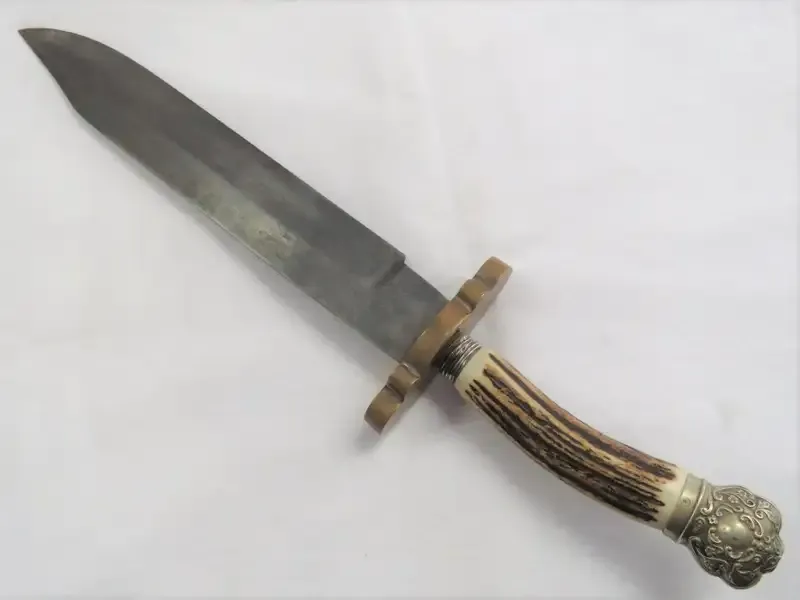 Rare 19th Century Victorian Brookes and Crookes bowie knife - Blade etched Dakota