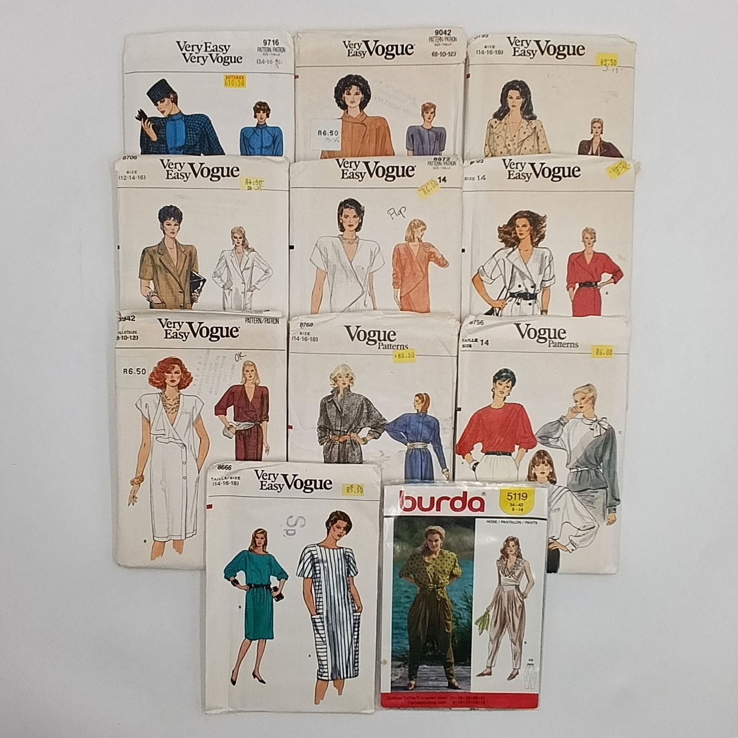 Lot of 11 Vintage clothing patterns