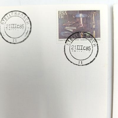 South Africa - Set of 4 University of Stellenbosch first day covers signed by Jannie Momberg, Danie Malan, Zola Budd and De Villiers Lamprecht