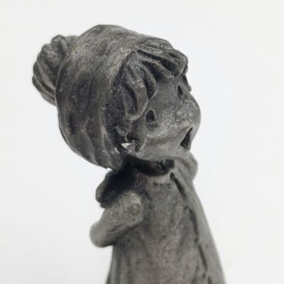 Vintage Little Gallery fine pewter Christmas carols boy and girl
