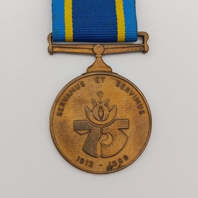 SA Police 75 Year medal issued to 234484T.A.R Constable FPH de Beer