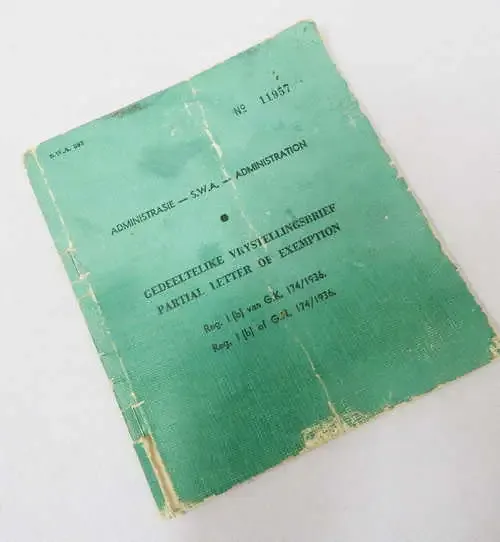 Early SWA administration booklet. GK 174/1936. - Allowance Willem Matthys (Kleurling)