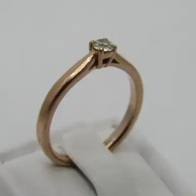 Browns 9kt Rose Gold diamond ring - diamond size appr 0.15ct - weighs 2.3g - size M/6