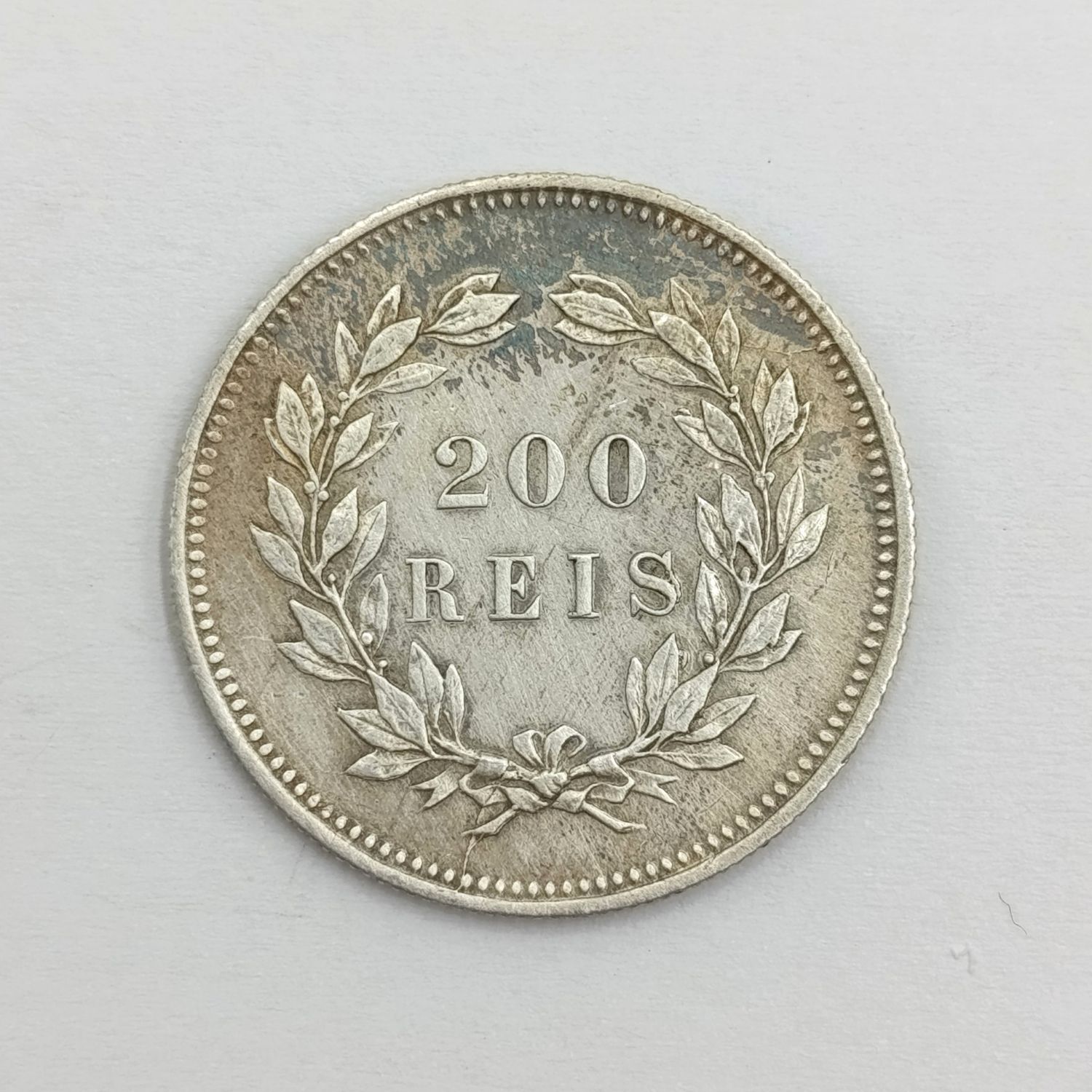 Portugal 1891 Silver 200 Reis XF