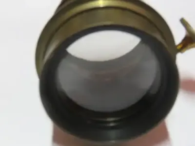 Antique brass photography lens - No names - Slot for manual aperture
