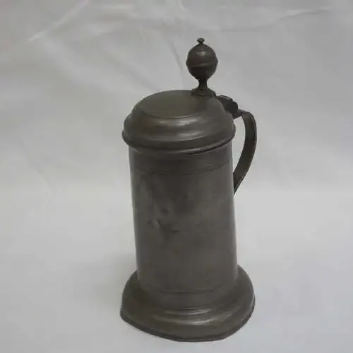 Antique Leichtenstein pewter stein - marked J.G.R. 1786 - hallmarked inside lid