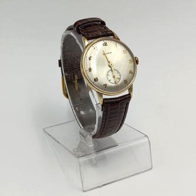 Vintage 9kt Gold Cyma manual wind men&#39;s watch - working