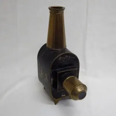Antique brass magic lantern glass slide viewer / projector