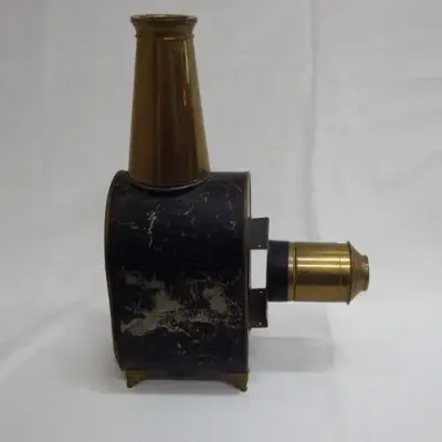 Antique brass magic lantern glass slide viewer / projector