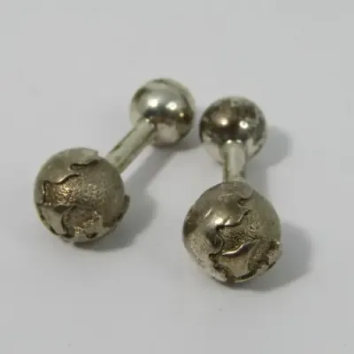 Pair of Tiffany &amp; Co. Sterling Silver barbell cufflinks