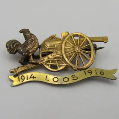 9kt Gold WW1 Battle of Loos 1914-1916 sweetheart pin - weighs 2.5 grams