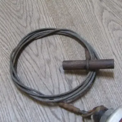 WW2 and later 25 pounder 88mm canon barrel cleaner with cables