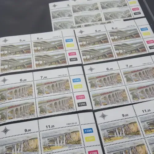 Loose leaf stamp file with over 320 South Africa control block or strips