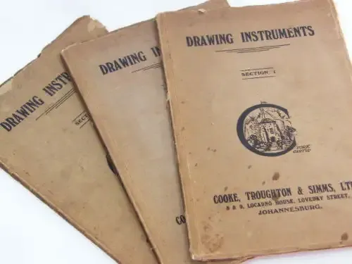 Drawing Instruments catalogue in 3 sections - Cooke, Troughton and Simms Ltd - as per photo