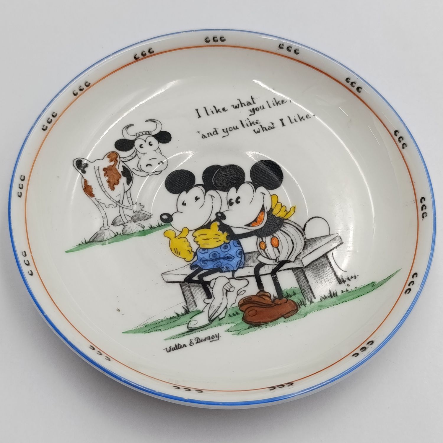 Vintage Royal Paragon Mickey Mouse series saucer