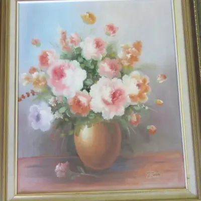 Beautiful flower scene painting by J.Justin