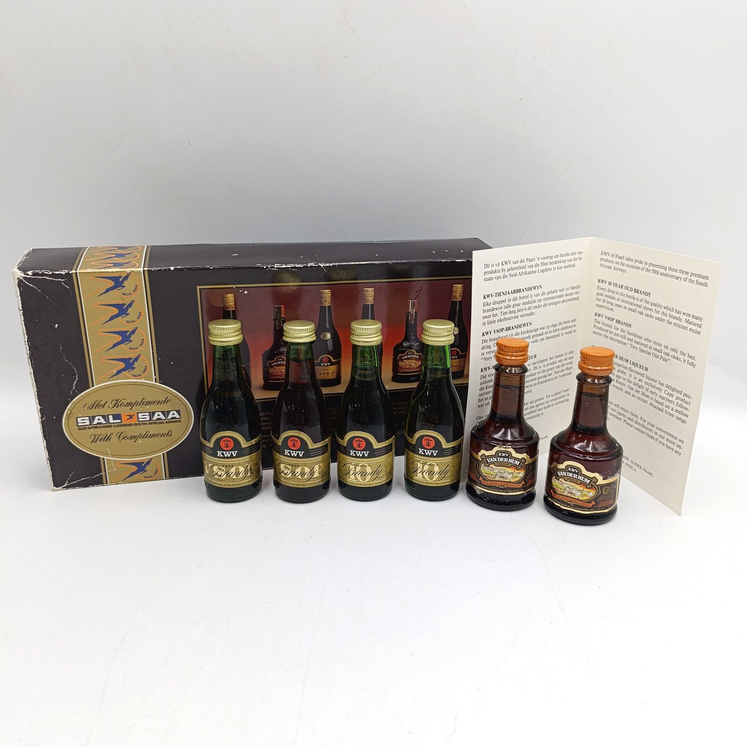 Vintage SA Airways KWV mini Liquor bottle collectors set