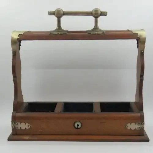 Beautiful Antique Tantalus with silver plated trimmings - no key