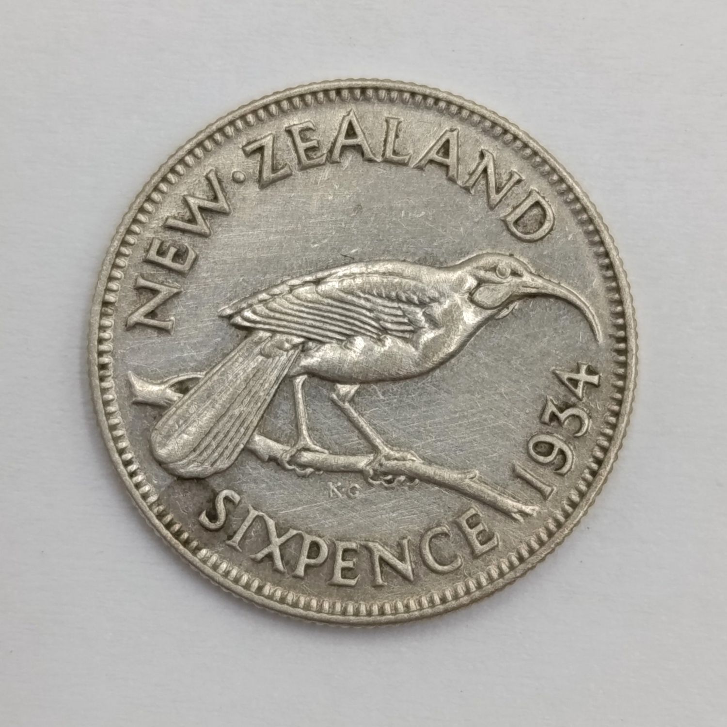 New Zealand 1934 Silver sixpence