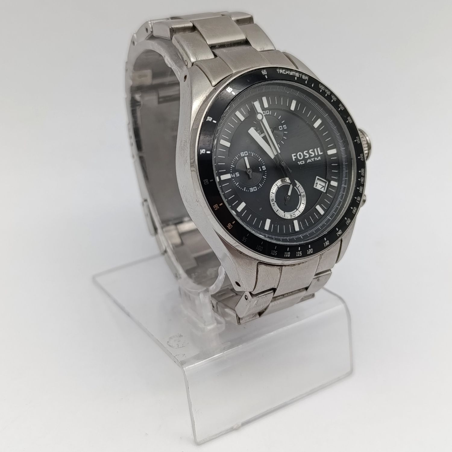 Fossil Decker mens chronograph quartz watch - working