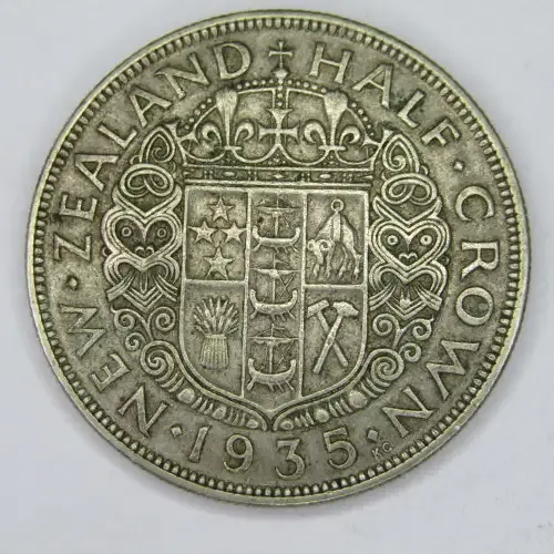 1935 New Zealand Half Crown - VF+/aXF
