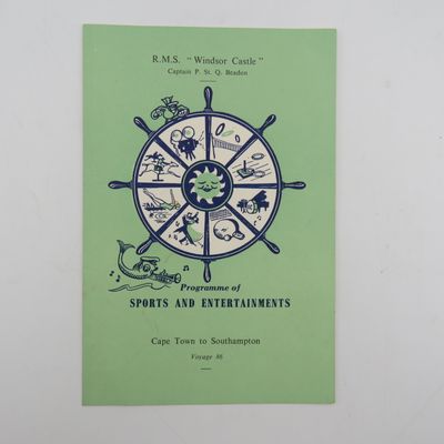 R.M.S. Windsor Castle 1972 programme of sports and entertainment