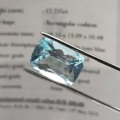 Rectangular cushion cut Aquamarine of 17,735ct with Gemlab certificate