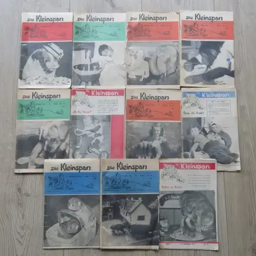 Lot of 11 books - Die Kleinspan 1958 to 1960 - 8 with covers repaired - rarely seen