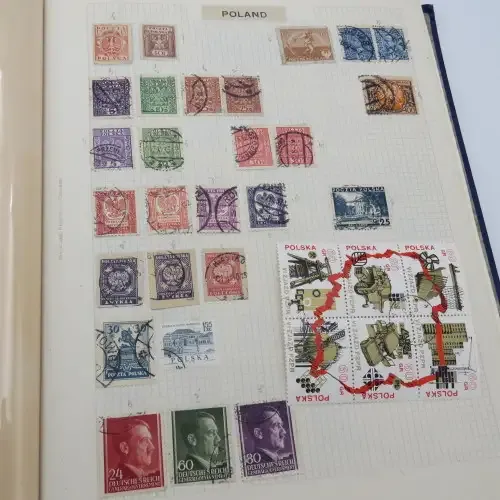 Album with over 1200 stamps - Poland, Denmark, Russia, Spain, Portugal, Italy, Greece, Transvaal