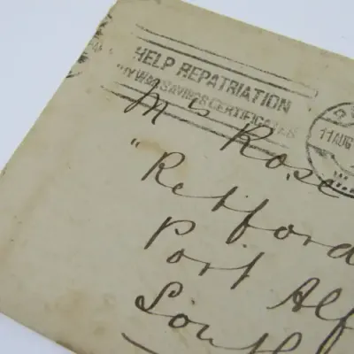 Block of 1/2d stamps on Australia cover with postage dues on reverse