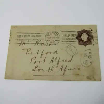 Block of 1/2d stamps on Australia cover with postage dues on reverse