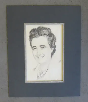 Pair of Riaan van den Berg 1974 Portrait Sketches of well known Gauteng music teacher and his wife