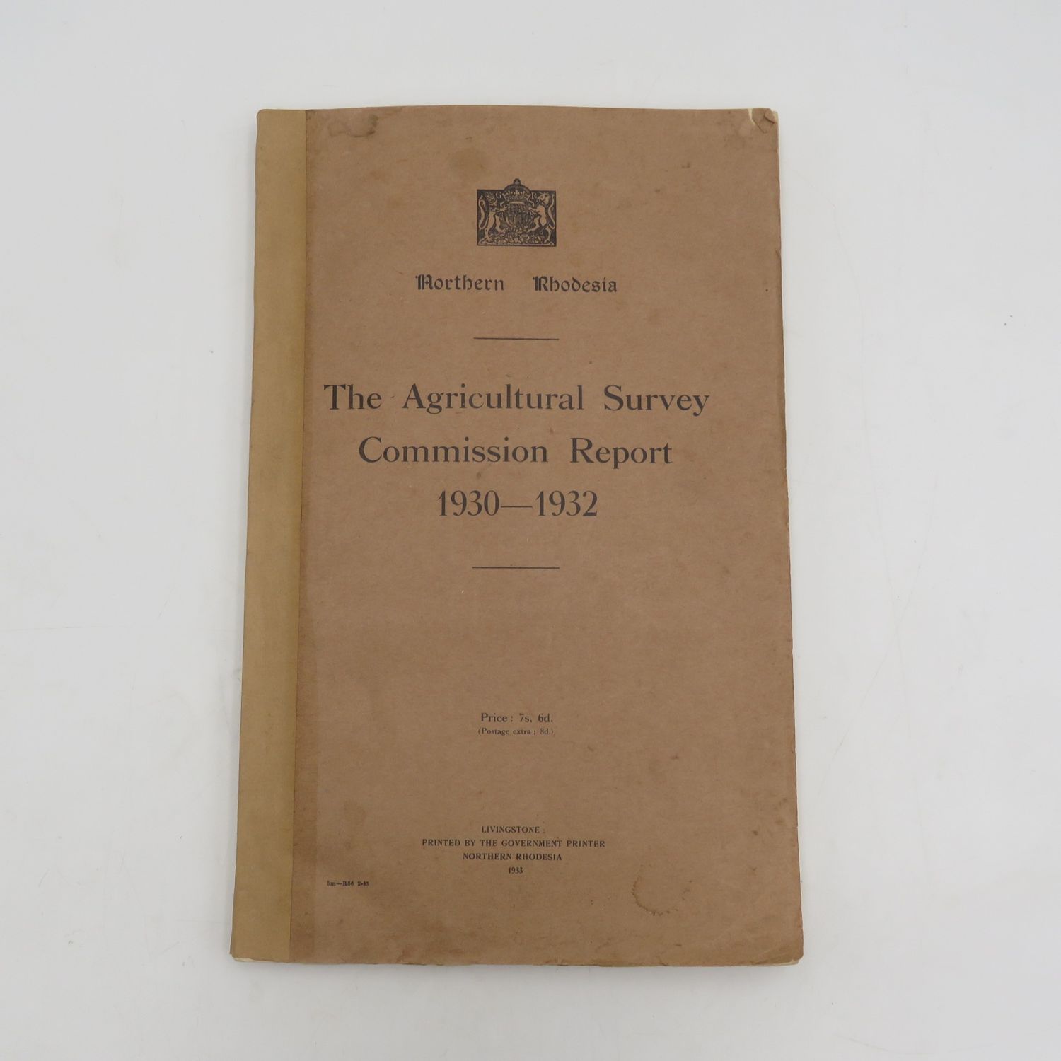 Northern Rhodesia 1930-1932 Agricultural survey Commission Report with 1930 revised maps