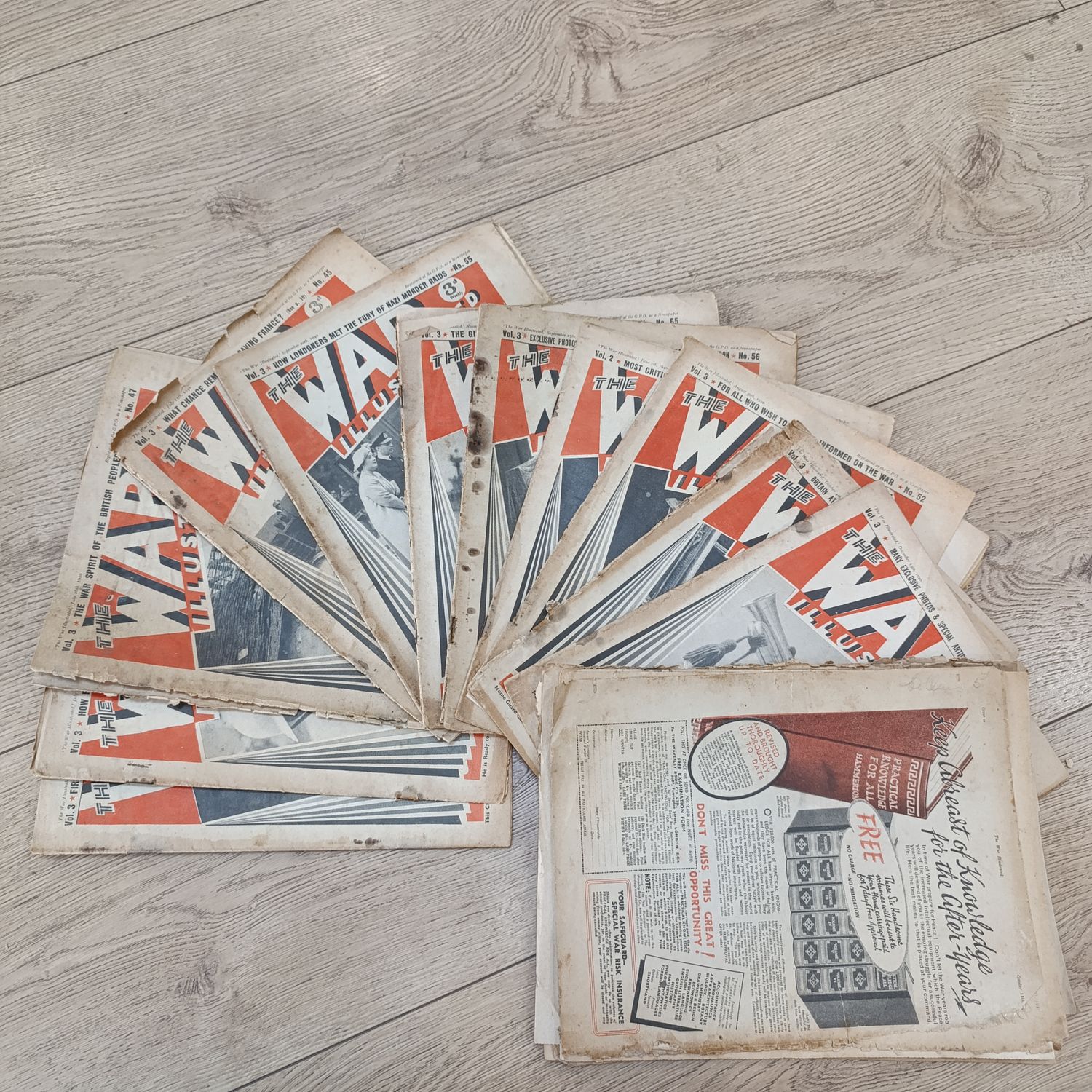 Lot of 13 The War Illustrated books - well used