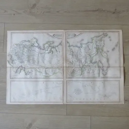 Original 1830`s map of Russian Empire published WM. Lizars, Edinburgh - 2 piece map