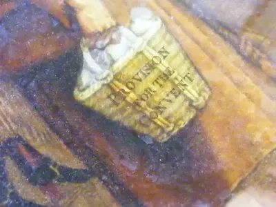 Antique Reverse glass print - Provision for the convent