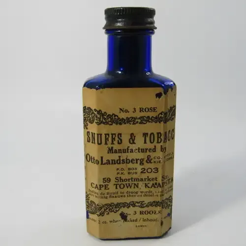 Vintage Otto Landsberg Snuff bottle - with label and still full of snuff