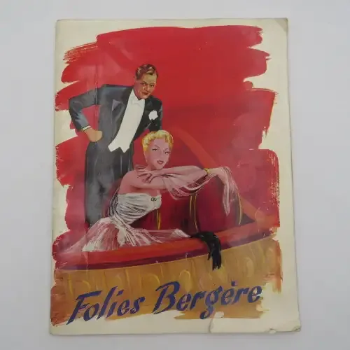 Folies Bergere 1955 with color illustrations &amp; adds + black &amp; white pictures of performers